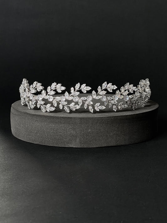 Classy Crystal Leaf Bridal Headpiece